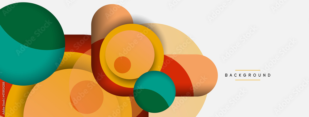 Circle and round shapes abstract background. Vector illustration for wallpaper banner background or landing page Circle and round shapes abstract background. Vector illustration for wallpaper banner background or landing page