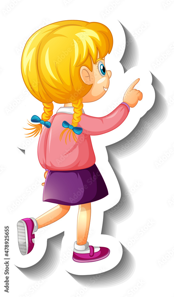Back of blonde hair girl cartoon character Stock Vector | Adobe Stock Back of blonde hair girl cartoon character Stock Vector | Adobe Stock