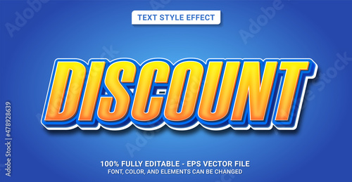 Text Style with Discount Theme. Editable Text Style Effect.