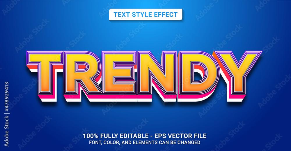 Obraz premium Text Style with Trendy Theme. Editable Text Style Effect.