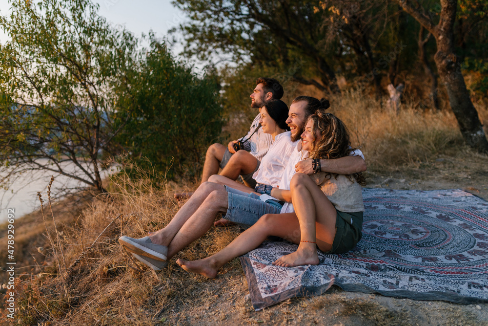 Friends Enjoying The Sunset Friends Enjoying The Sunset