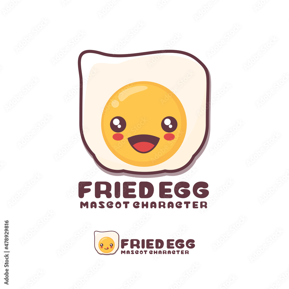 vector fried egg cartoon mascot, suitable for, logos, prints, stickers vector fried egg cartoon mascot, suitable for, logos, prints, stickers