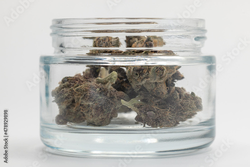 cannabis in glass jar
