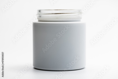plain white glass jar container