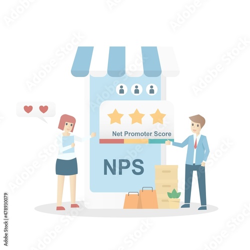 net promoter score,NPS,marketing business concept,Customers are rating their satisfaction with your product or service,Vector illustration.