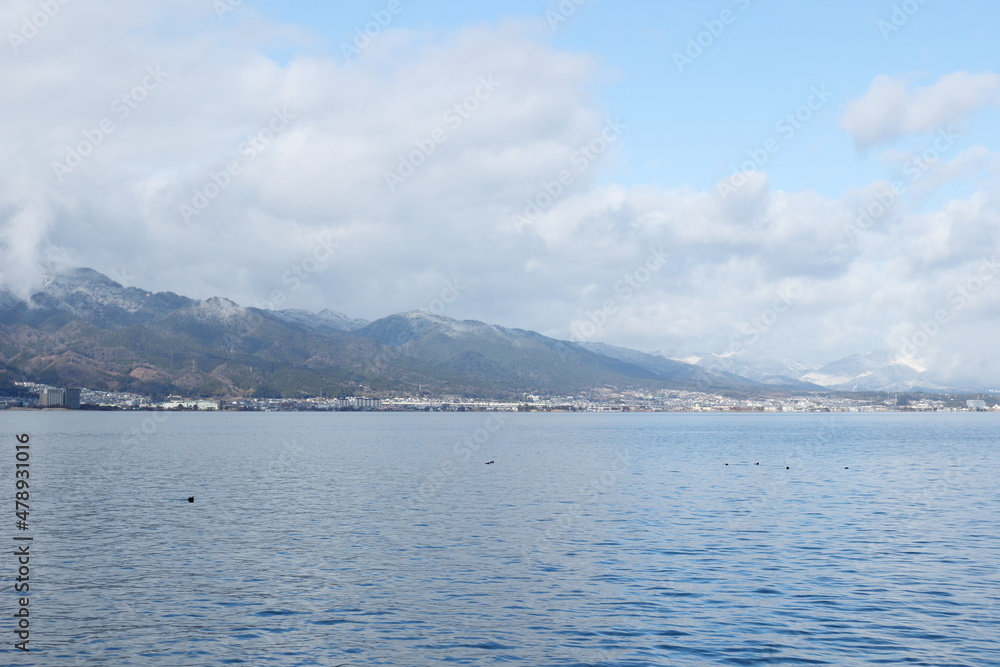 琵琶湖の冬景色