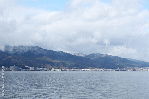 琵琶湖の冬景色