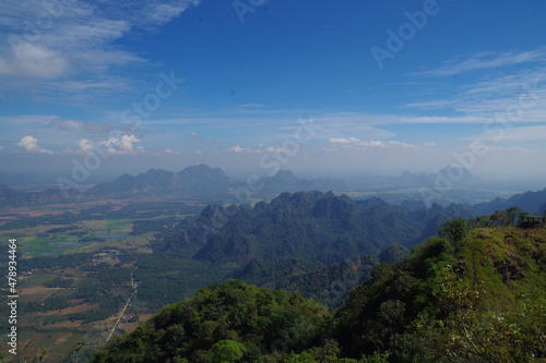 ミャンマー ズウェカビン山から見たパアンの景色