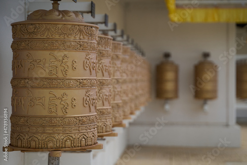 Detail of buddhist prayer wheel photo