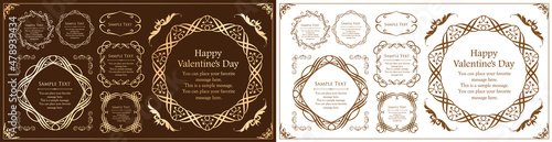 バレンタインデーのフレームデザイン。豪華でエレガントな装飾。アンティーク。ビンテージ。ゴージャス。エレガンス。