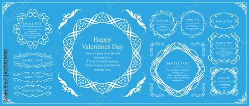 バレンタインデーのフレームデザイン。豪華でエレガントな装飾。アンティーク。ビンテージ。ゴージャス。エレガンス。