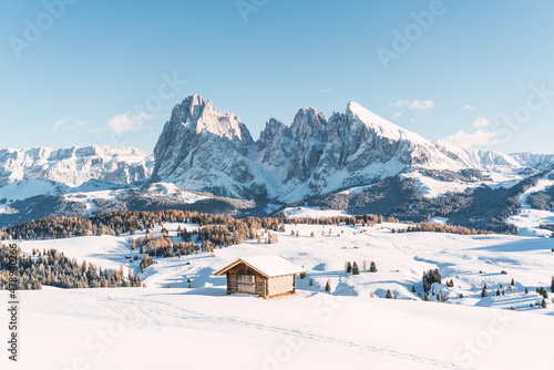 view from the top of a mountain in the alps after a snowfall