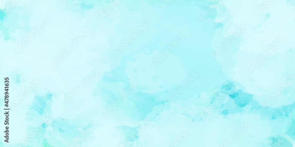 Hand painted watercolor sky and clouds, abstract watercolor background, vector illustration. Watercolor illustration art abstract blue color texture background, clouds and sky pattern.