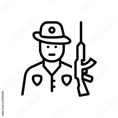 Black line icon for hunter