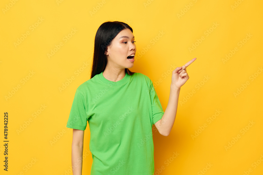 pretty brunette fun casual wear cropped view isolated background unaltered pretty brunette fun casual wear cropped view isolated background unaltered