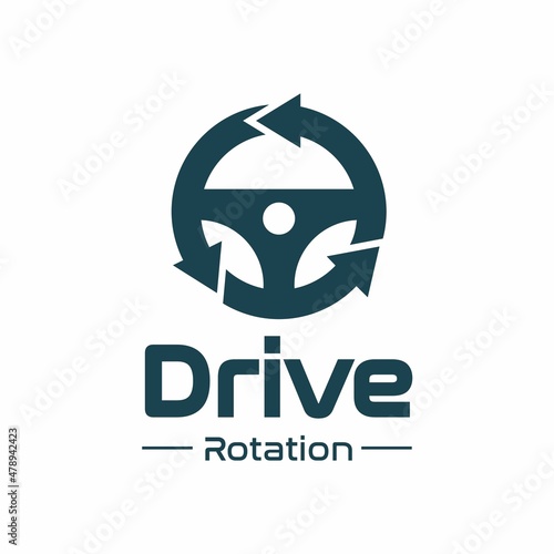 Drive vector logo template. This design use steer symbol.