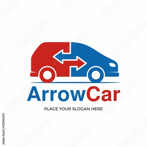 Arrow or trade car vector logo template. This design use exchange or share symbol.