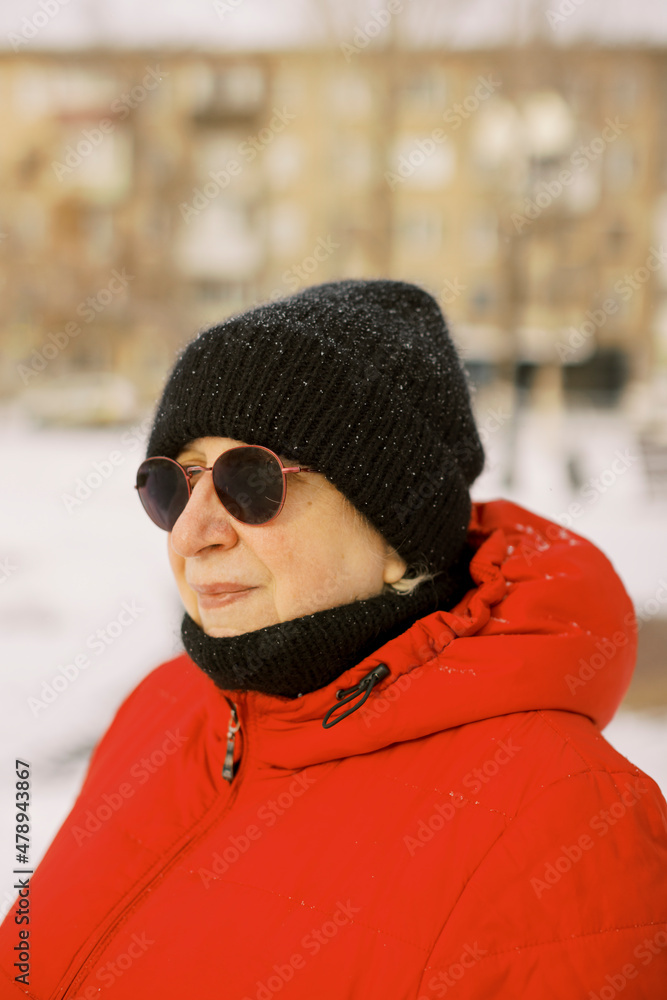 Winter portrait of senior woman Winter portrait of senior woman