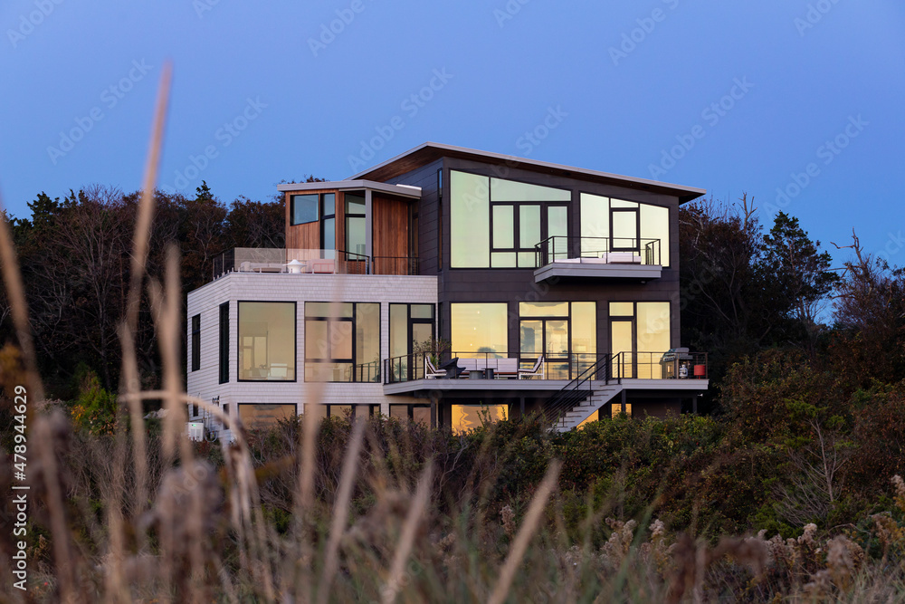 Modern Luxury Stunning Oceanfront Home Stock Photo | Adobe Stock