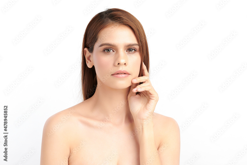 Beautiful young asian woman with clean fresh skin on white background, Face care, Facial treatment, Cosmetology, beauty and spa, Asian women portrait. Beautiful young asian woman with clean fresh skin on white background, Face care, Facial treatment, Cosmetology, beauty and spa, Asian women portrait.