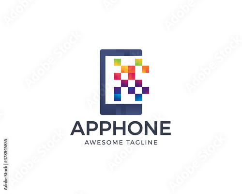 Mobile phone service logo design template