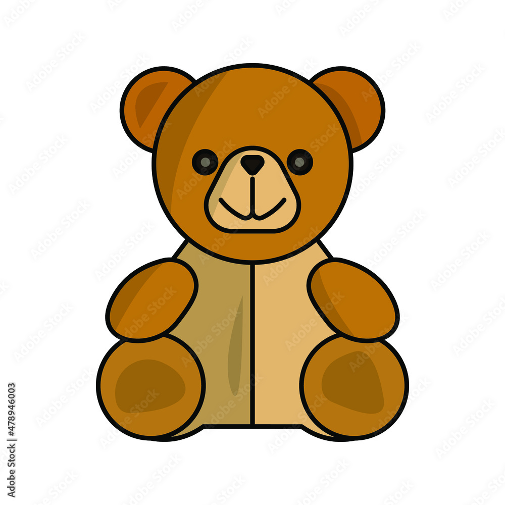 Fototapeta premium teddy bear vector. vector icon for apps and websites. vector illustration