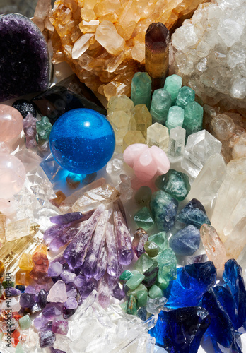 Closeup of various crystal stones

 photo