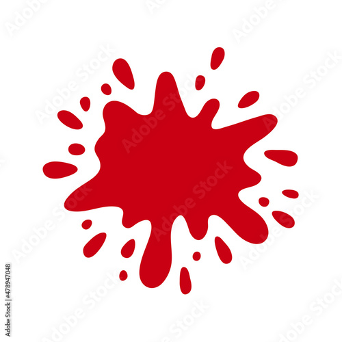 Red paint drop and splash hand drawn for design