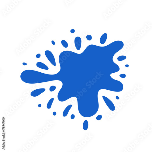 Obraz na plátně Blue paint drop and splash hand drawn for design