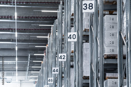 Warehouse rack rows  photo