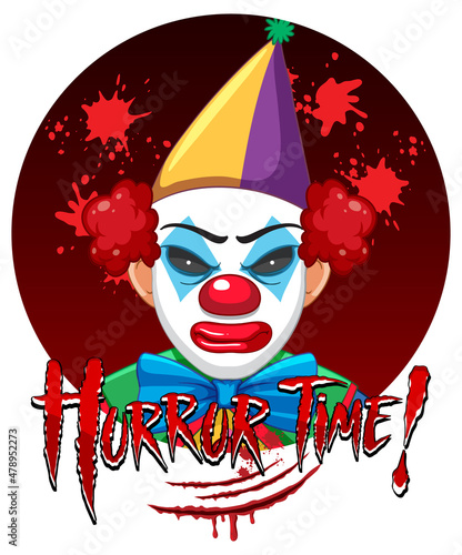 Scary creepy clown face