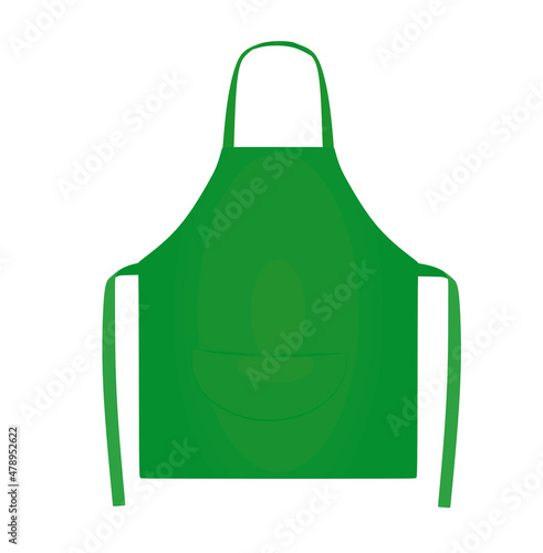 Green  kitchen apron. vector illustration