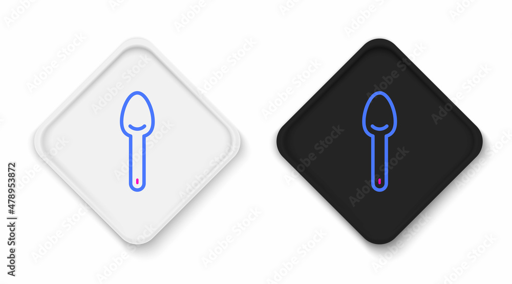 Line Spoon icon isolated on white background. Cooking utensil. Cutlery sign. Colorful outline concept. Vector Line Spoon icon isolated on white background. Cooking utensil. Cutlery sign. Colorful outline concept. Vector