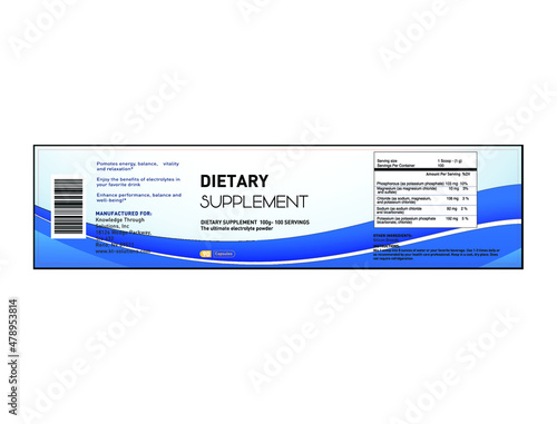 dietary supplement label design template vector