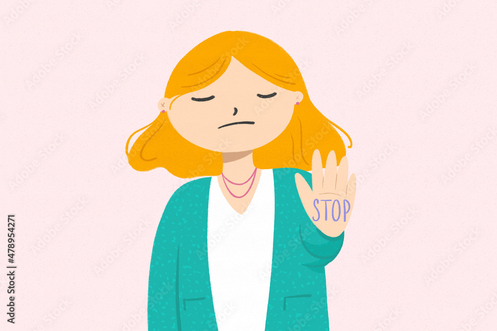 Woman activist feminist against violence illustration Woman activist feminist against violence illustration