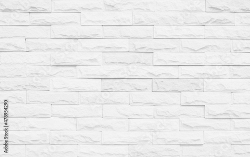 White grunge brick wall texture background for stone tile block painted in grey light color wallpaper room backdrop design