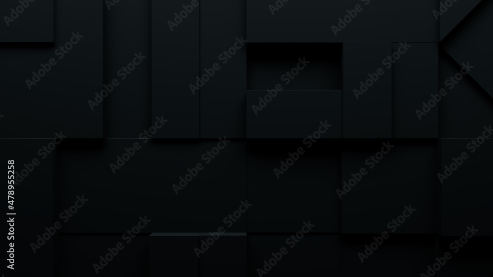 Collection of Black 3D Shapes arranged to create a wall. Tech wallpaper . Collection of Black 3D Shapes arranged to create a wall. Tech wallpaper .