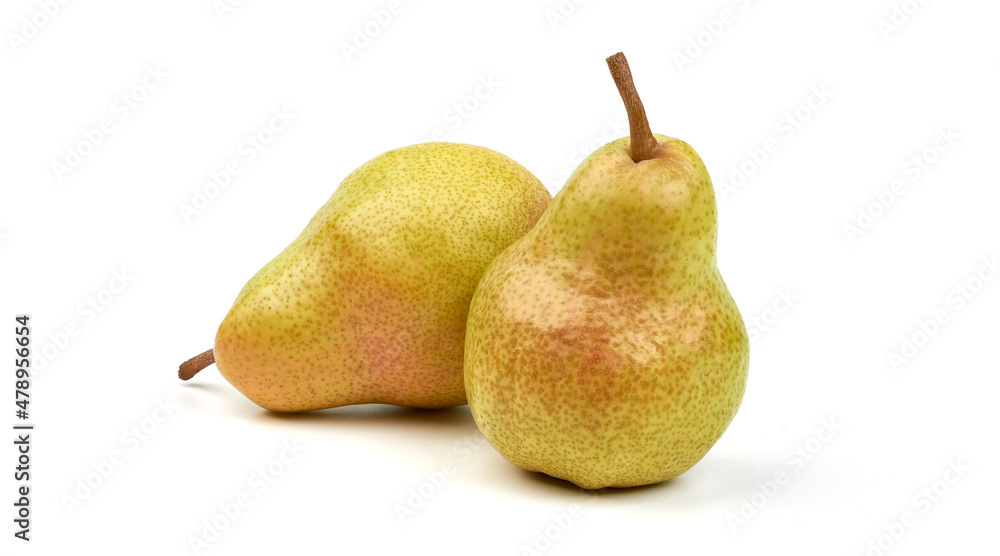 Juicy fresh ripe Williams pears, isolated on a white background. Juicy fresh ripe Williams pears, isolated on a white background.