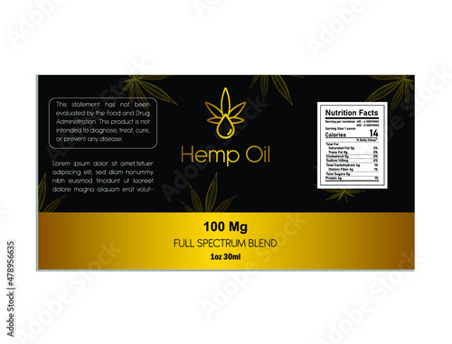 CBD hemp oil packaging label 