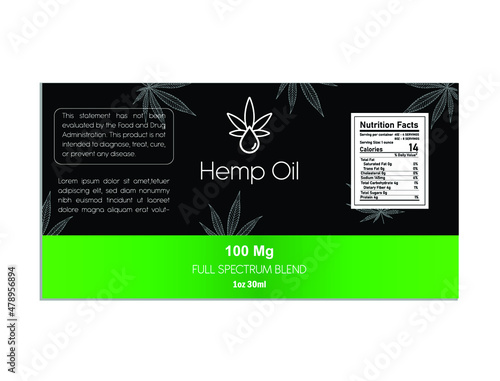 CBD hemp oil packaging label 