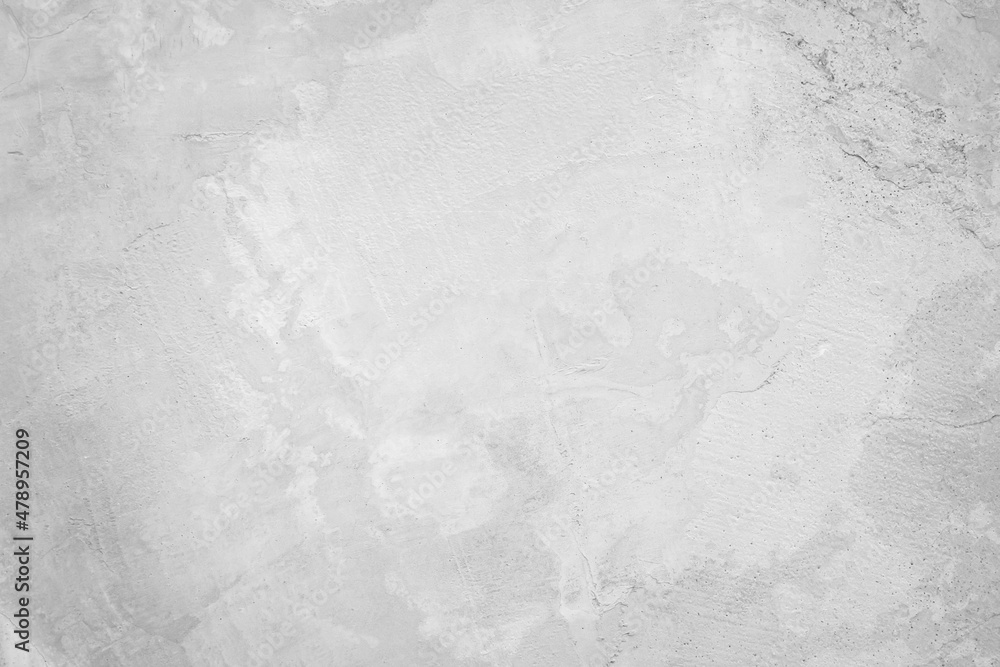 Fototapeta premium White concrete wall background. Having grey and cement texture stone, sand. Wallpaper pattern surface clean polished. 