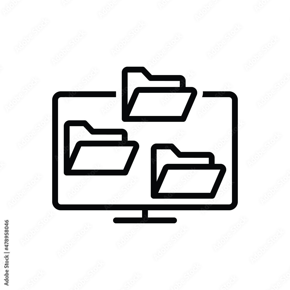 Black line icon for folders Black line icon for folders