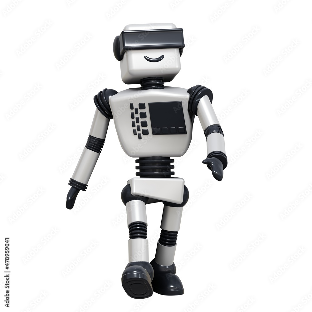 White android robot Isolated on white background. 3D rendering. White android robot Isolated on white background. 3D rendering.