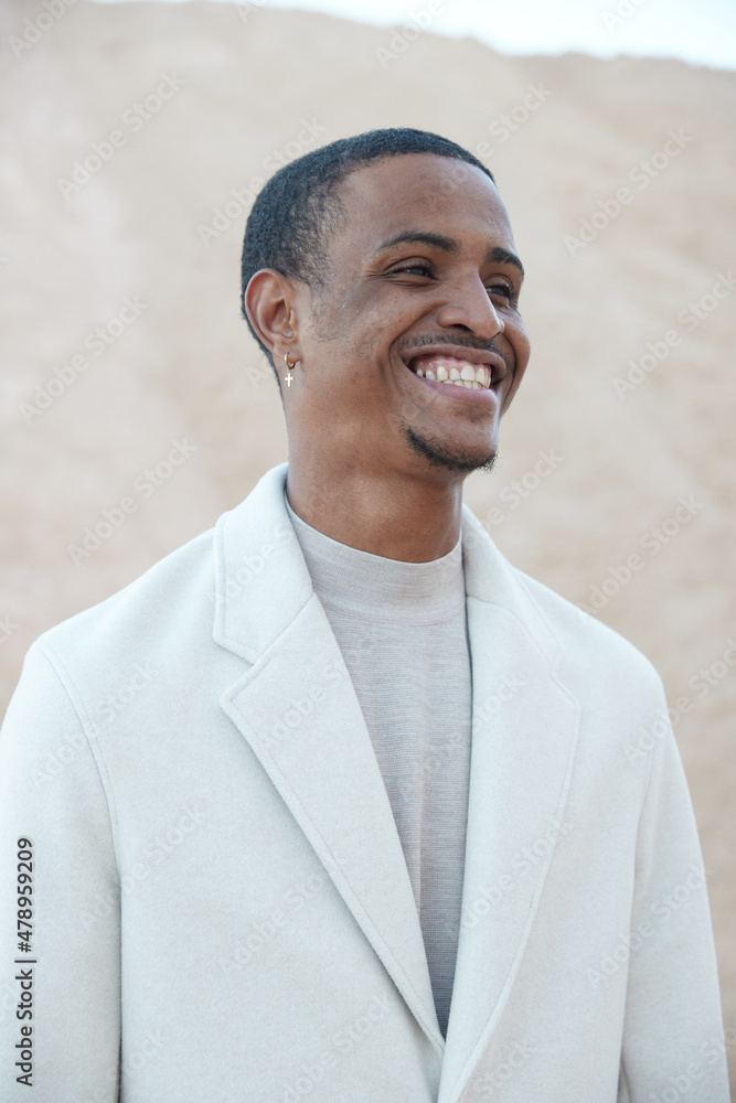 Portrait of a men smiling in desert Portrait of a men smiling in desert