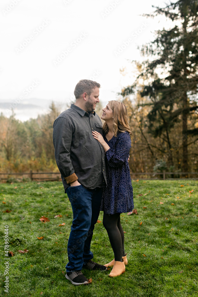 Affectionate Husband and Wife in Park Affectionate Husband and Wife in Park