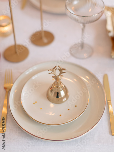 Elegant Table Setting for Christmas photo