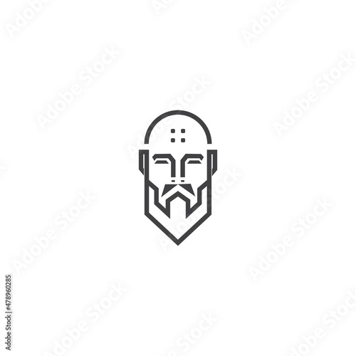 monk  head  line  logo  style  design  illustration  icon  symbol