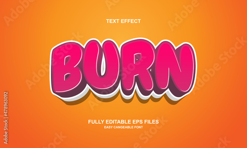 Editable text effect burn title style