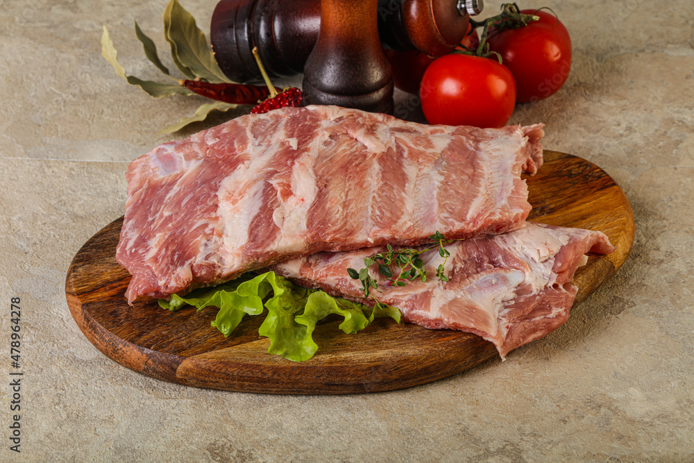 Raw pork ribs for cooking Raw pork ribs for cooking