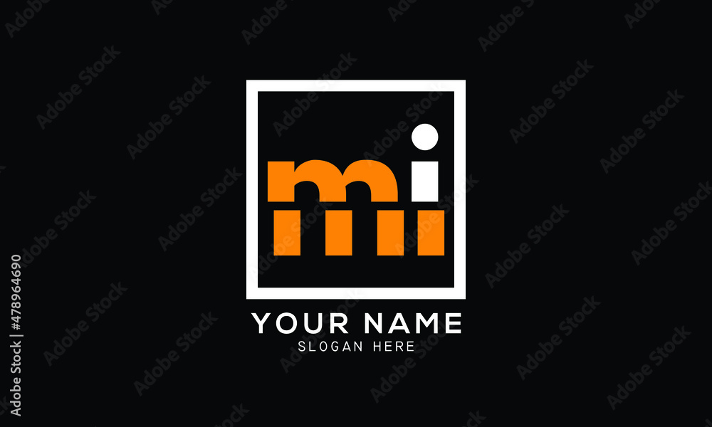 Abstract Letters MI Logo Monogram. Vector design